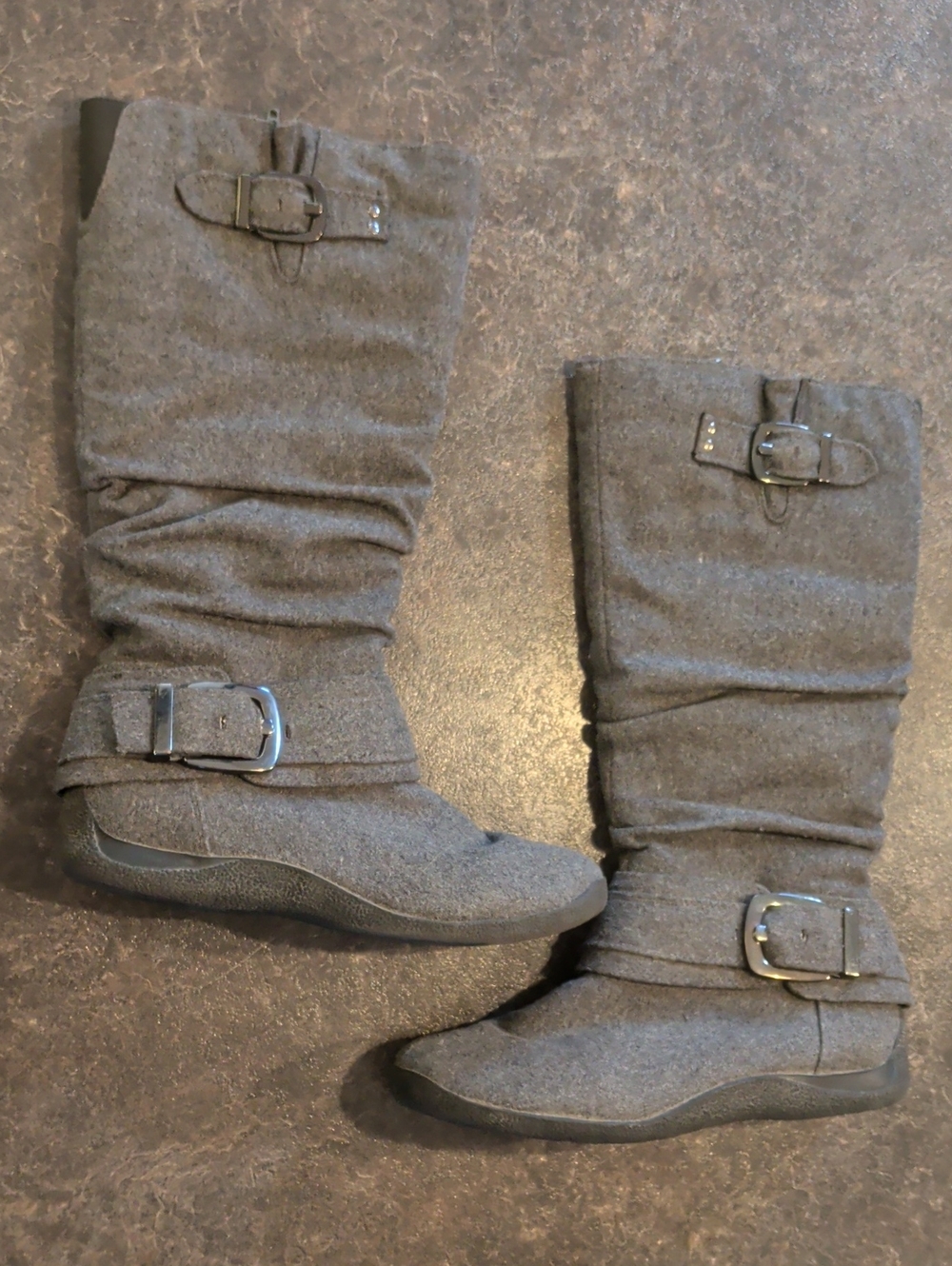 Women's Lined Gray Slouch Boots